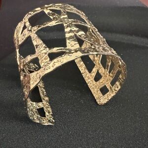 Gold Tone Textured Cuff Bracelet